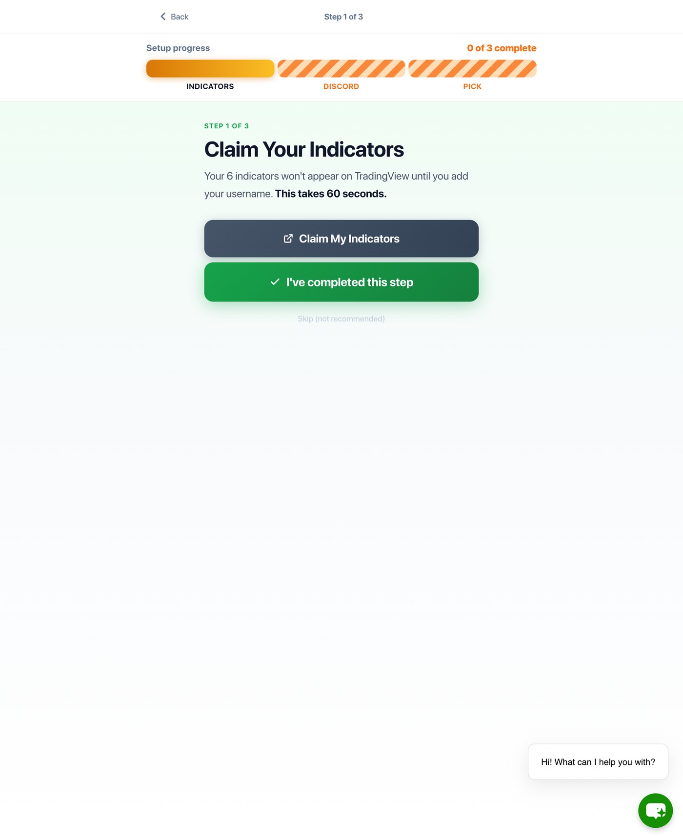 Onboarding step 1